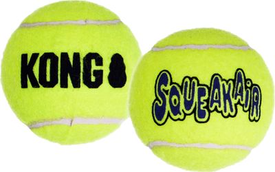 KONG® Speelgoed SqueakAir® Tennisbal Geel 8cm – Apporteerbal met squeaker