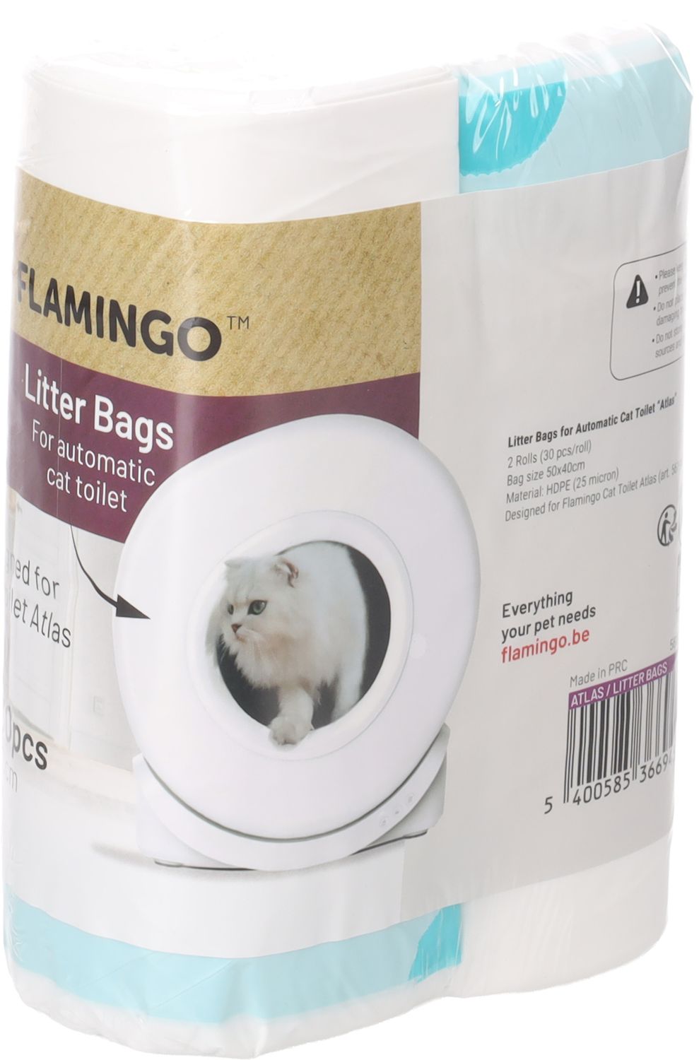 Kattenbakzakken Atlas Wit – 2 × 30 stuks