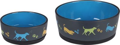 Eet- en Drinkpot Cori Rond Donkergrijs &amp; Blauw