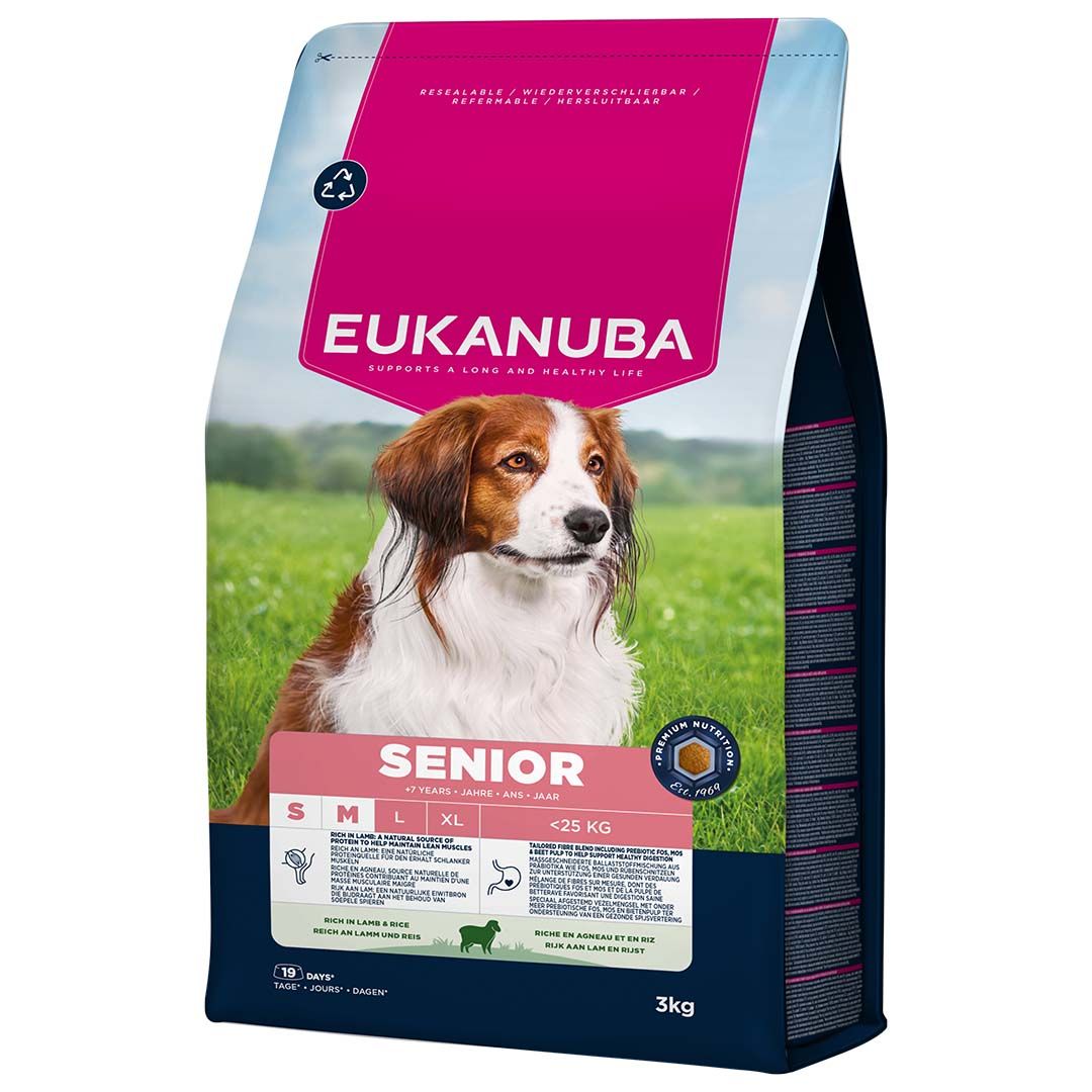 EUKANUBA Dog Senior Small &amp; Medium Breed Lamb &amp; Rice