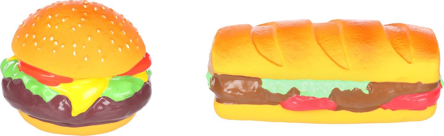 HS Brefa Latex Hamburger &amp; Sandwich – Hondenspeelgoed met Squeaker