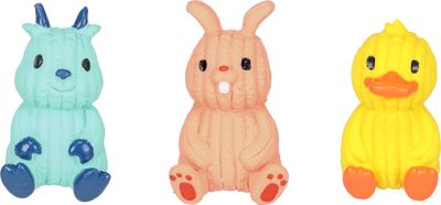 HS Rogeo Latex Dierenspeelgoed – Schaap, Konijn &amp; Eend met Squeaker