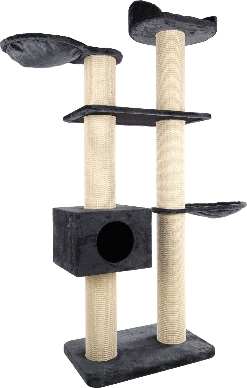 Krabpaal Sylvester Donkergrijs 197 cm – Luxe Krab- &amp; Klimpaal voor Katten