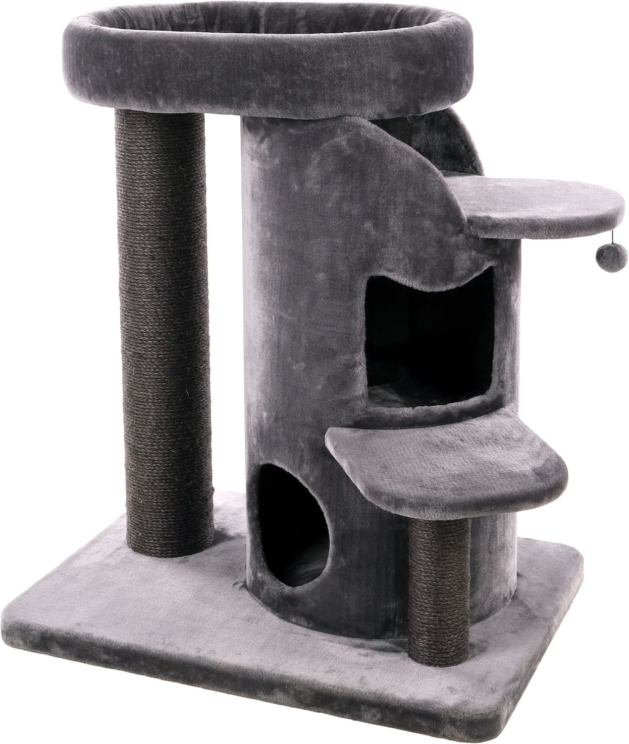 Krabpaal Kano Grijs 90 cm – Krabton met Ligplaatsen voor Katten