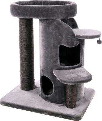 Krabpaal Kano Grijs 90 cm – Krabton met Ligplaatsen voor Katten