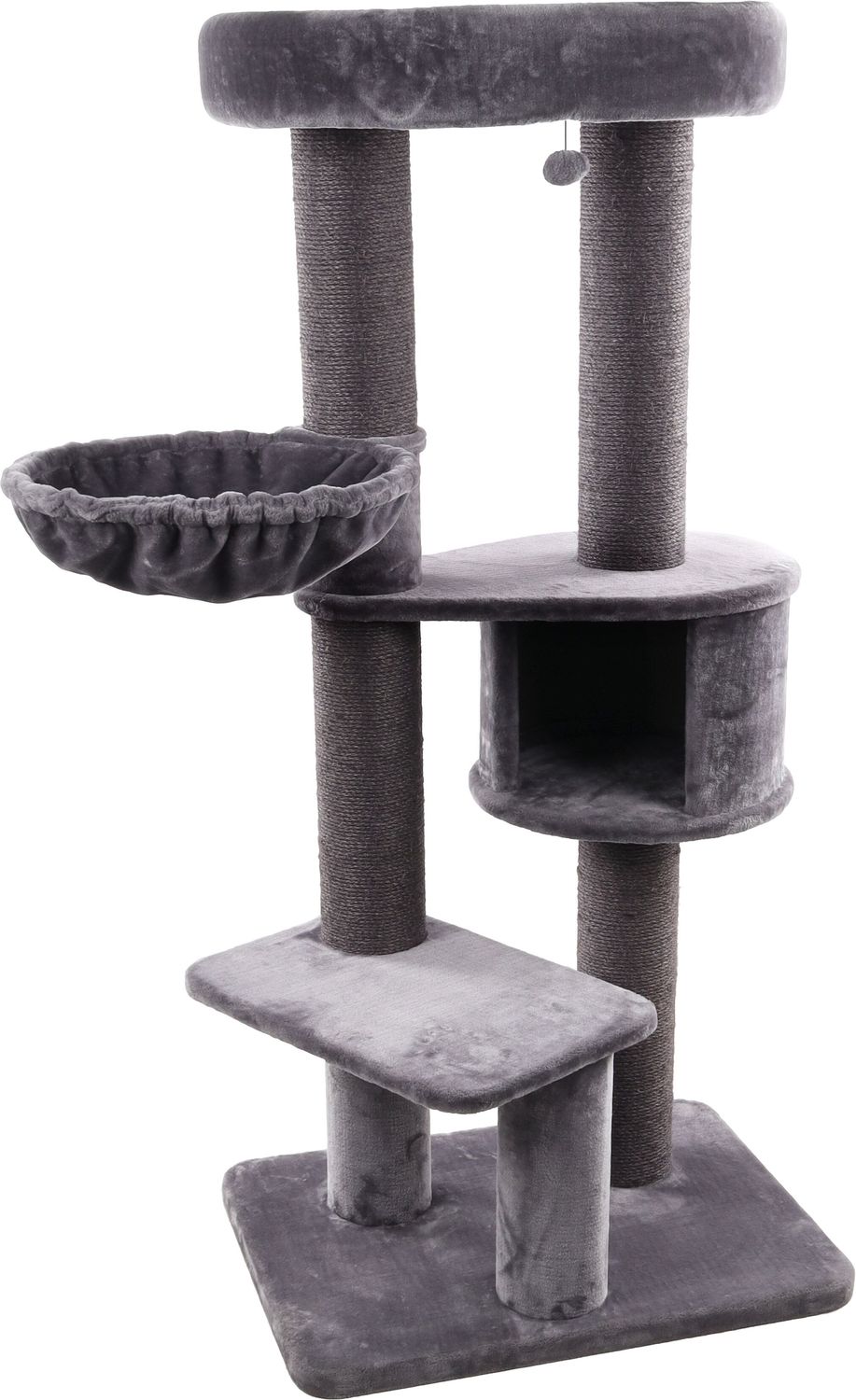 Krabpaal Eiko Grijs 164 cm – Luxe Krab- &amp; Klimpaal voor Katten