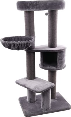 Krabpaal Eiko Grijs 164 cm – Luxe Krab- &amp; Klimpaal voor Katten