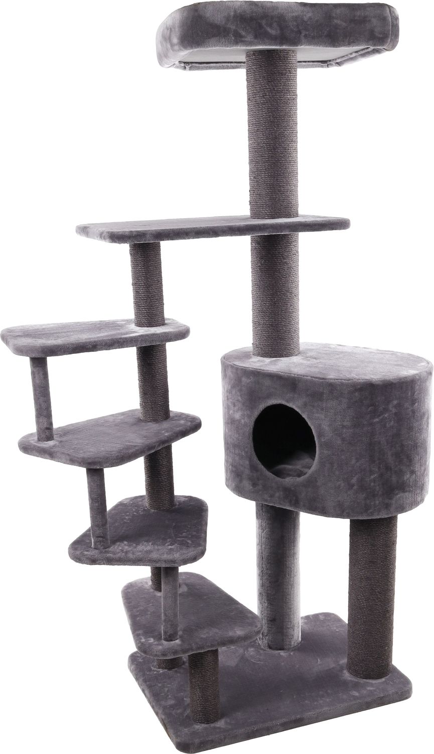 Krabpaal Goro Grijs 198 cm – Grote Krab- &amp; Klimpaal voor Katten