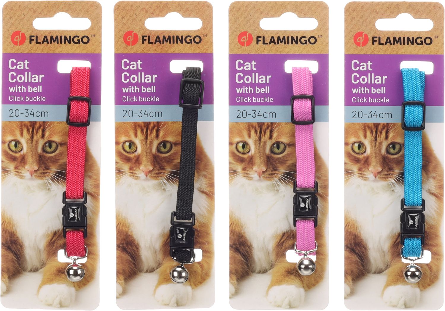 Kattenhalsband Libero – Elastisch Nylon met Kattenbelletje