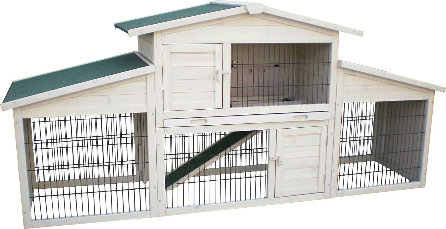 Konijnenhok Villa Scandic Grijs met Ren – 222 cm