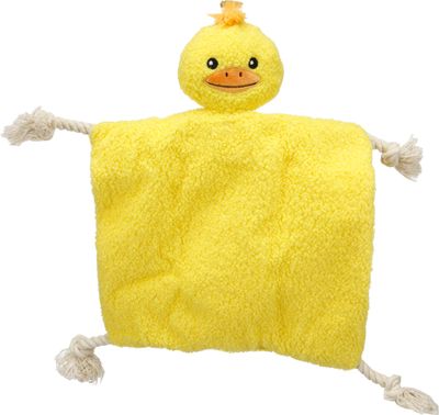 Speelgoed Akra Knuffeldoek Eend met Touw Geel