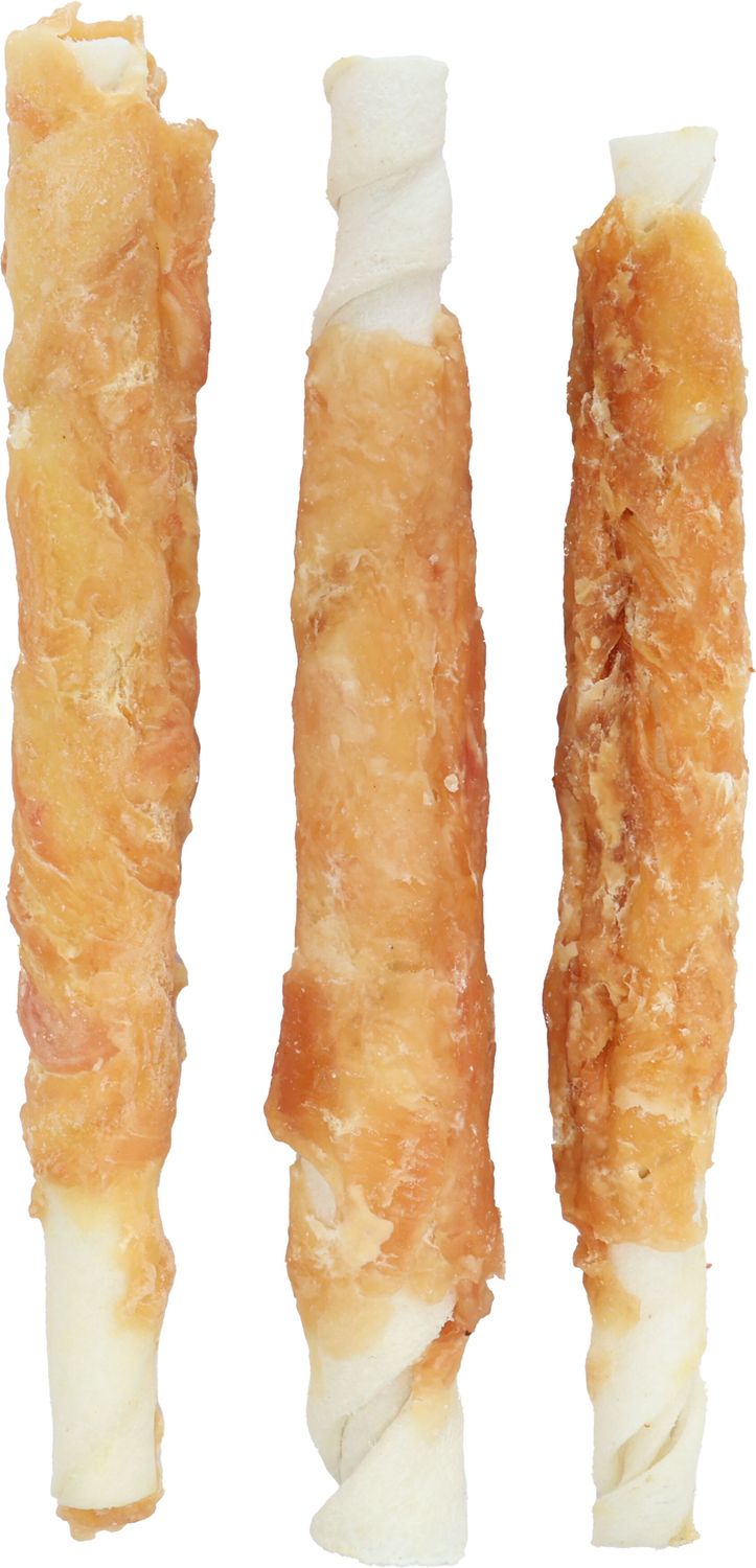 R'Hide Wrapped Stick met Kip 15 cm – 6 stuks
