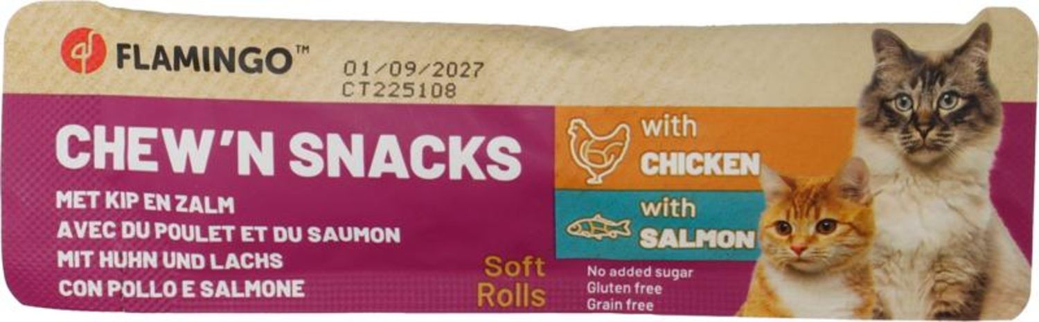 Chew'n Snack Rondjes met Kip &amp; Zalm 10 g