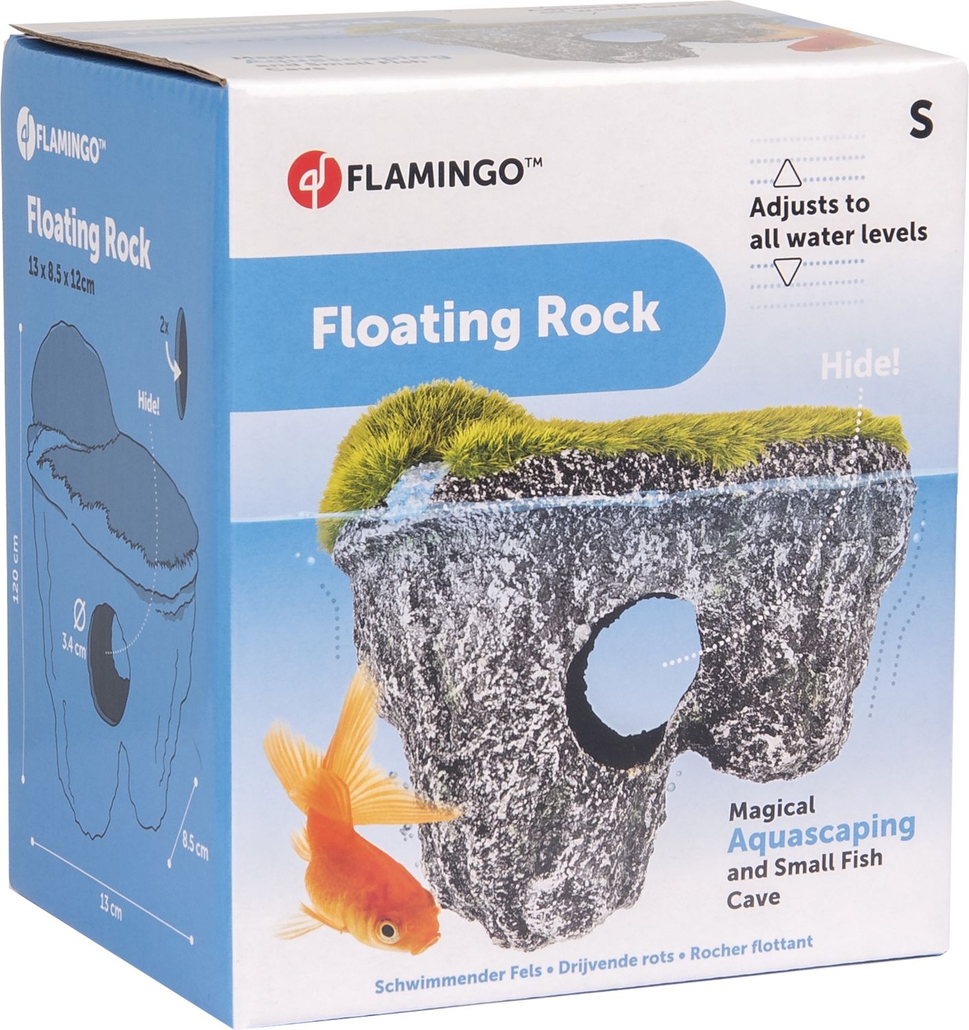 Aquariumdecoratie Krag Grijs Rots met Mos