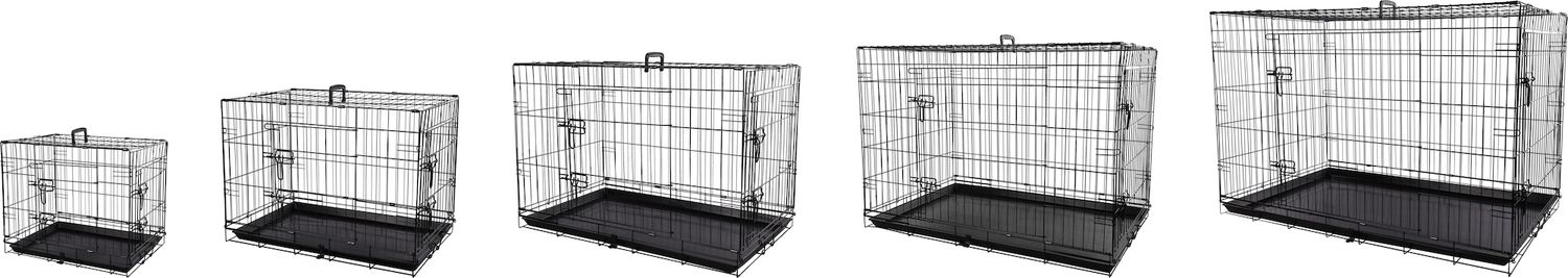 Draadkooi Mezo Zwart voor Honden Opvouwbare Bench