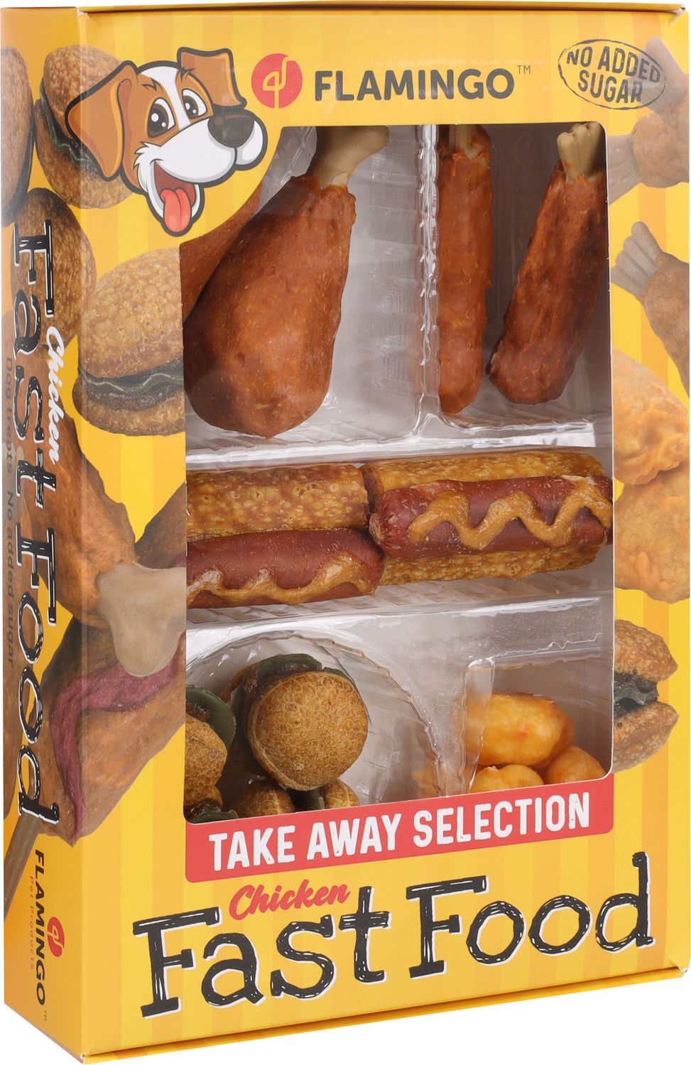 Fast Food Box Take Away met Kip Hondensnacks 260 g