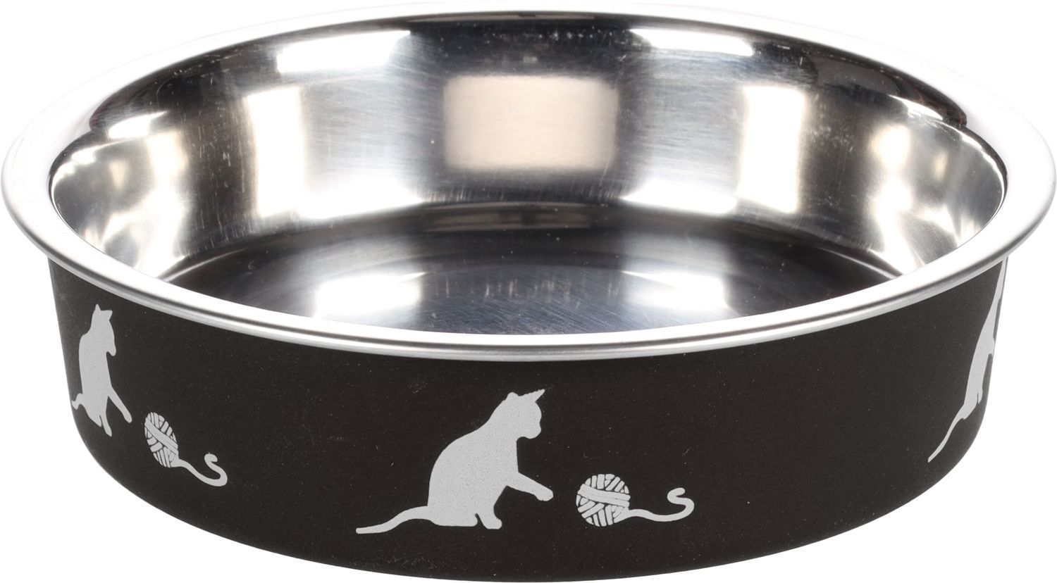 Kena Eet- en Drinkpot Kat Zwart &amp; Zilver 160 ml