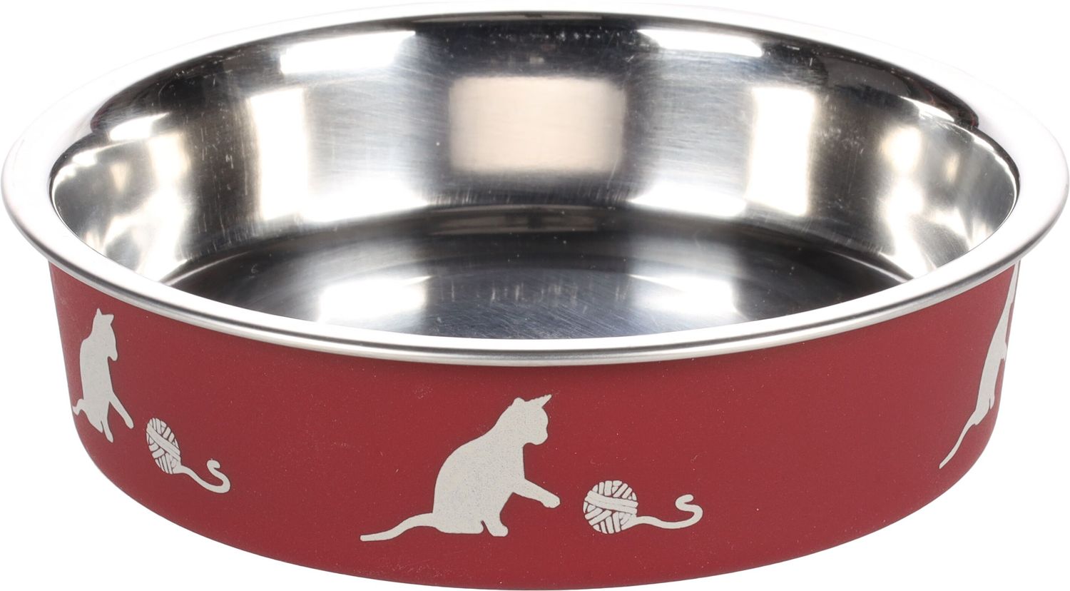Dena Eet- en Drinkpot Kat Bordeaux &amp; Zilver 180 ml