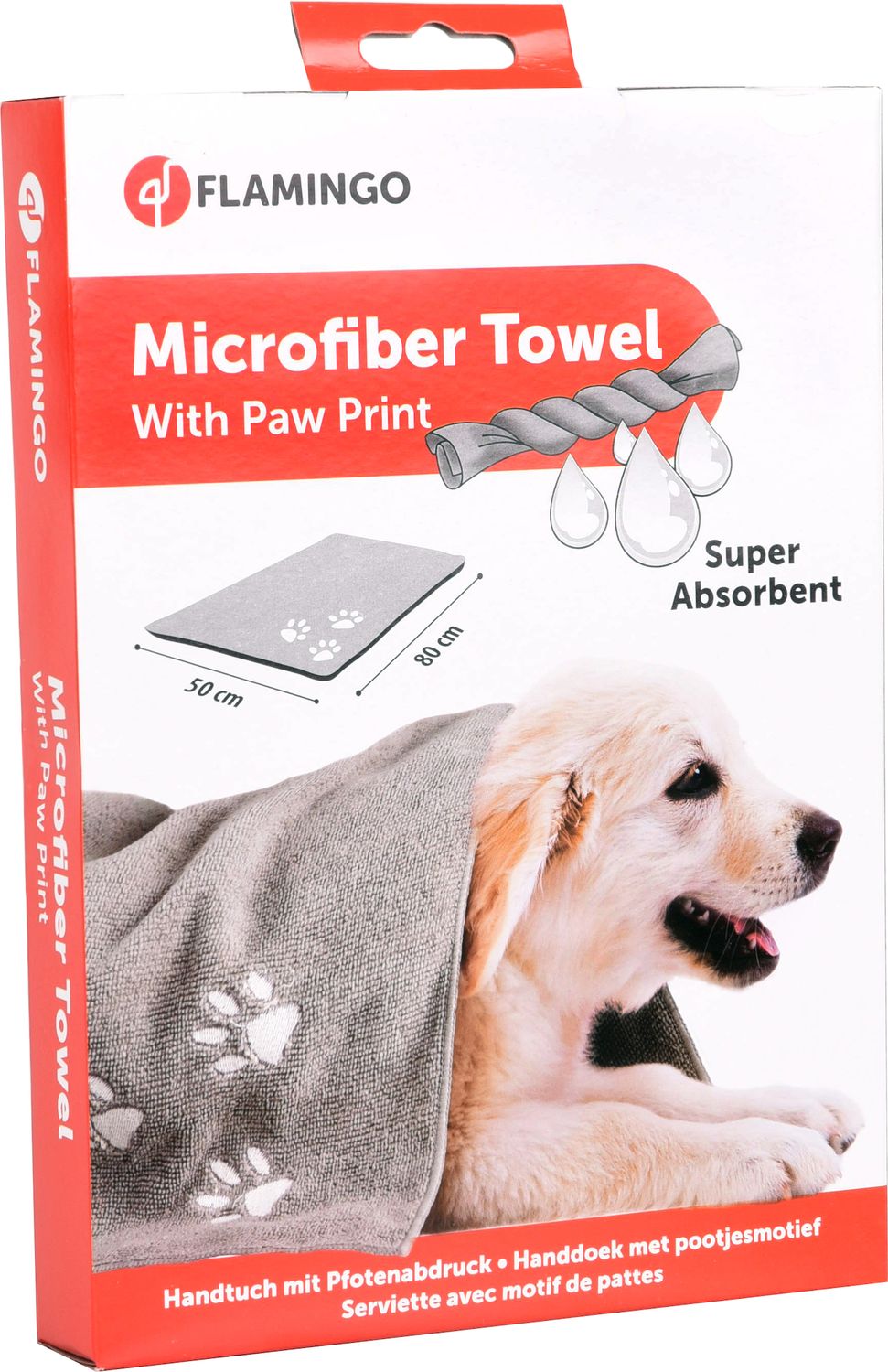 Absorberende Handdoek voor Honden en Katten Grijs met Pootjes