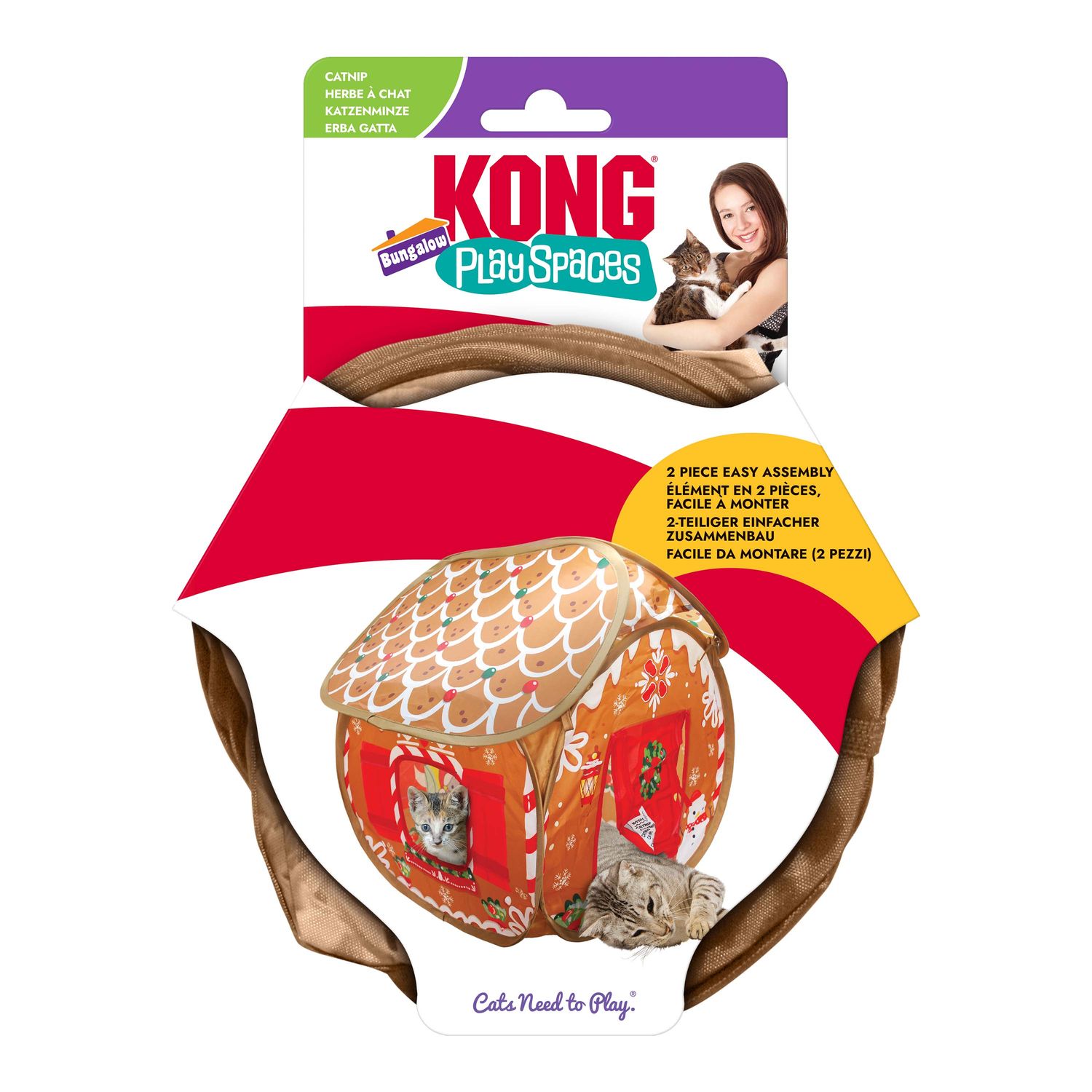 KONG Play Spaces Gingerbread Bungalow Kersthuisje voor Katten