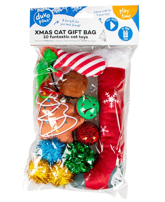 Duvoplus Kerstgeschenkdoos voor Katten Speelgoed met Catnip