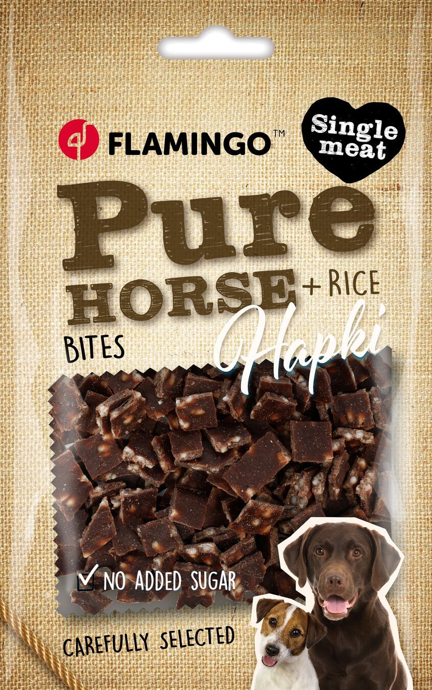 Flamingo Hapki Pure Stukjes met Paard en Rijst 85 g