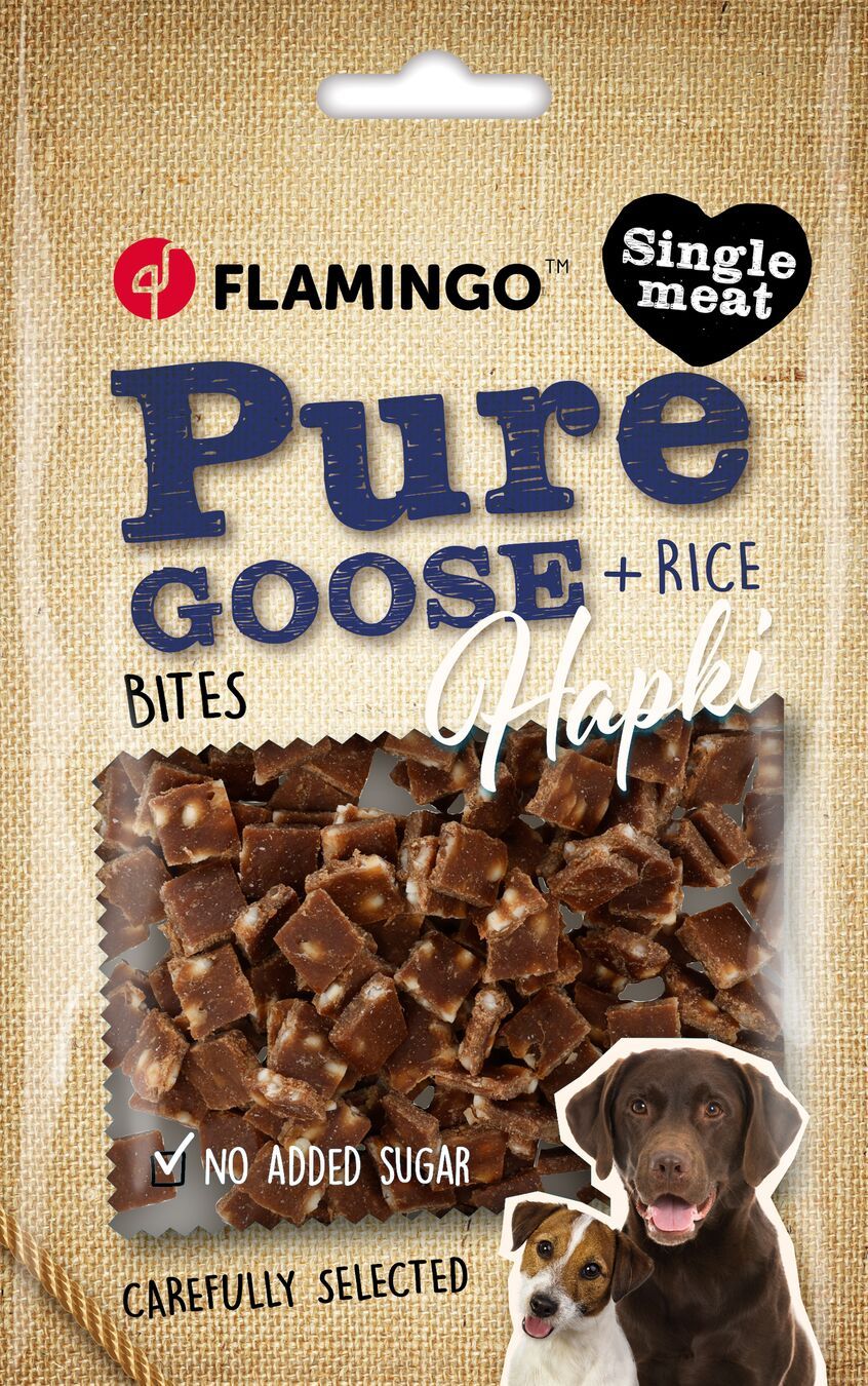 Flamingo Hapki Pure Stukjes met Gans en Rijst 85 g