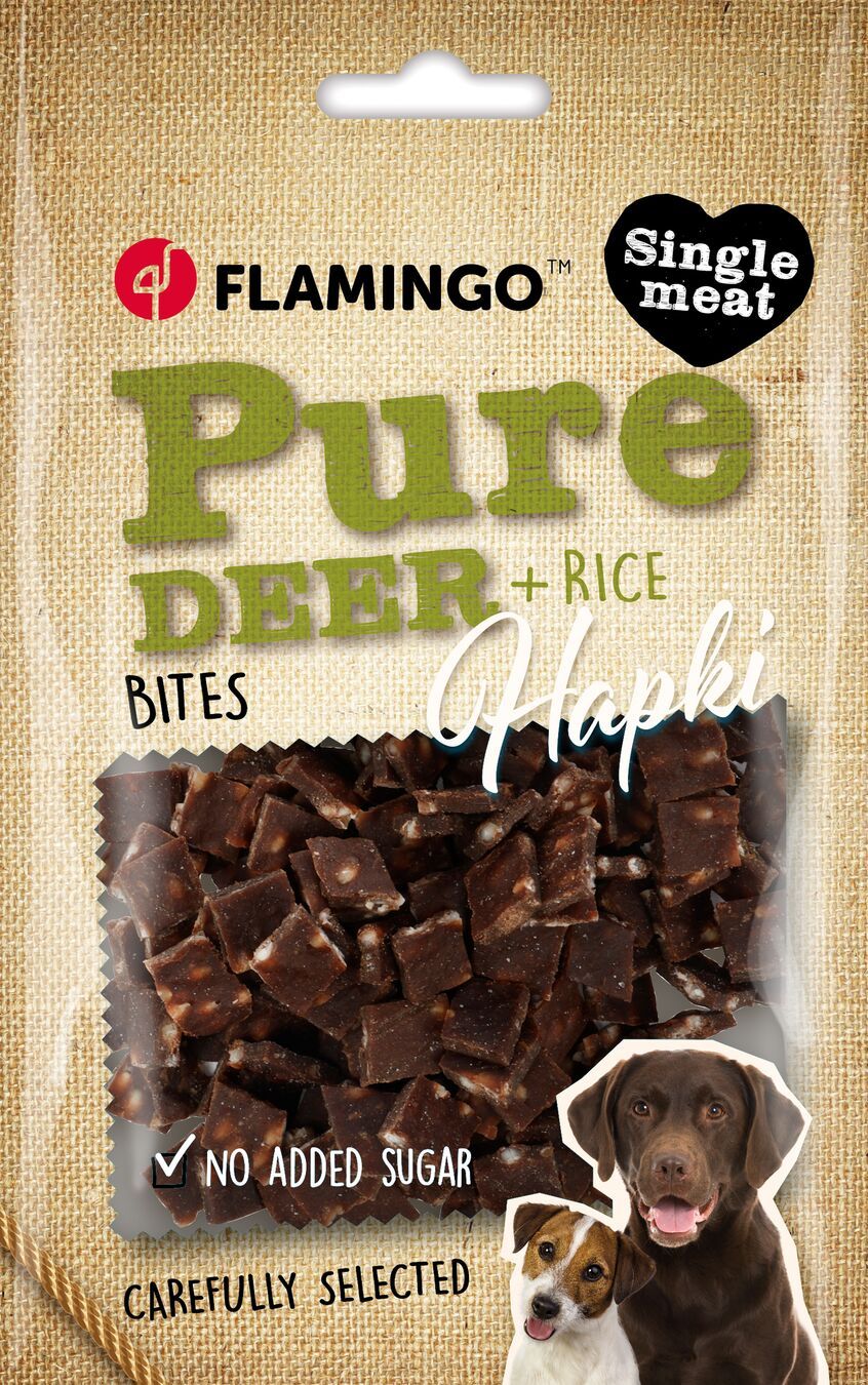 Flamingo Hapki Pure Stukjes met Hert en Rijst 85 g