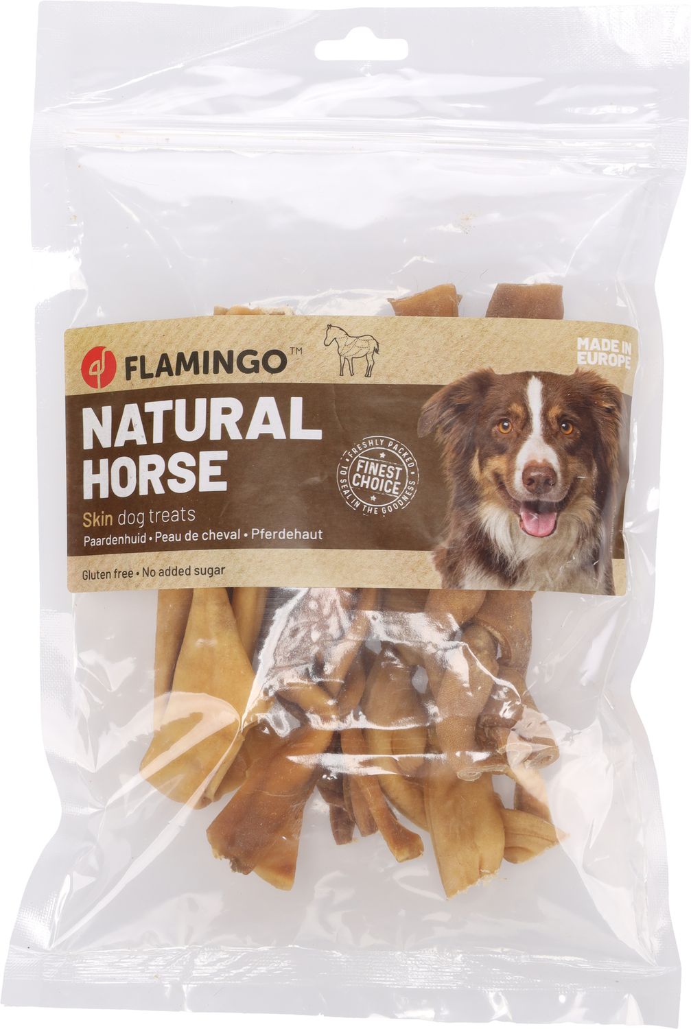 Flamingo Nature Paardenhuid Gevlochten Smal 150 g