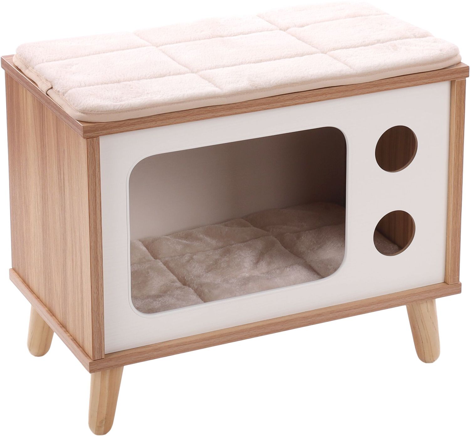 Flamingo Fino Krabmeubel Wit &amp; Bruin 50x29 cm