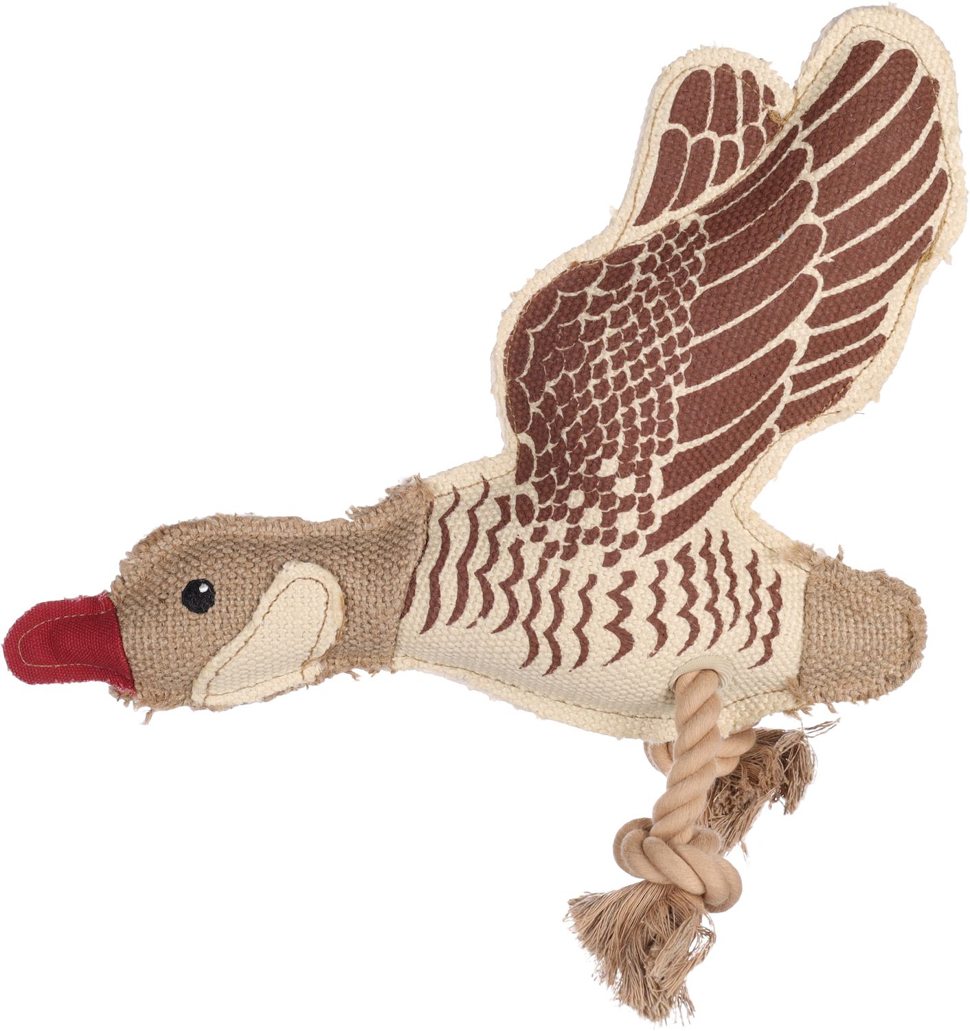 Flamingo Nada Hondenspeelgoed Gans met Touw Bruin 6x31x29 cm