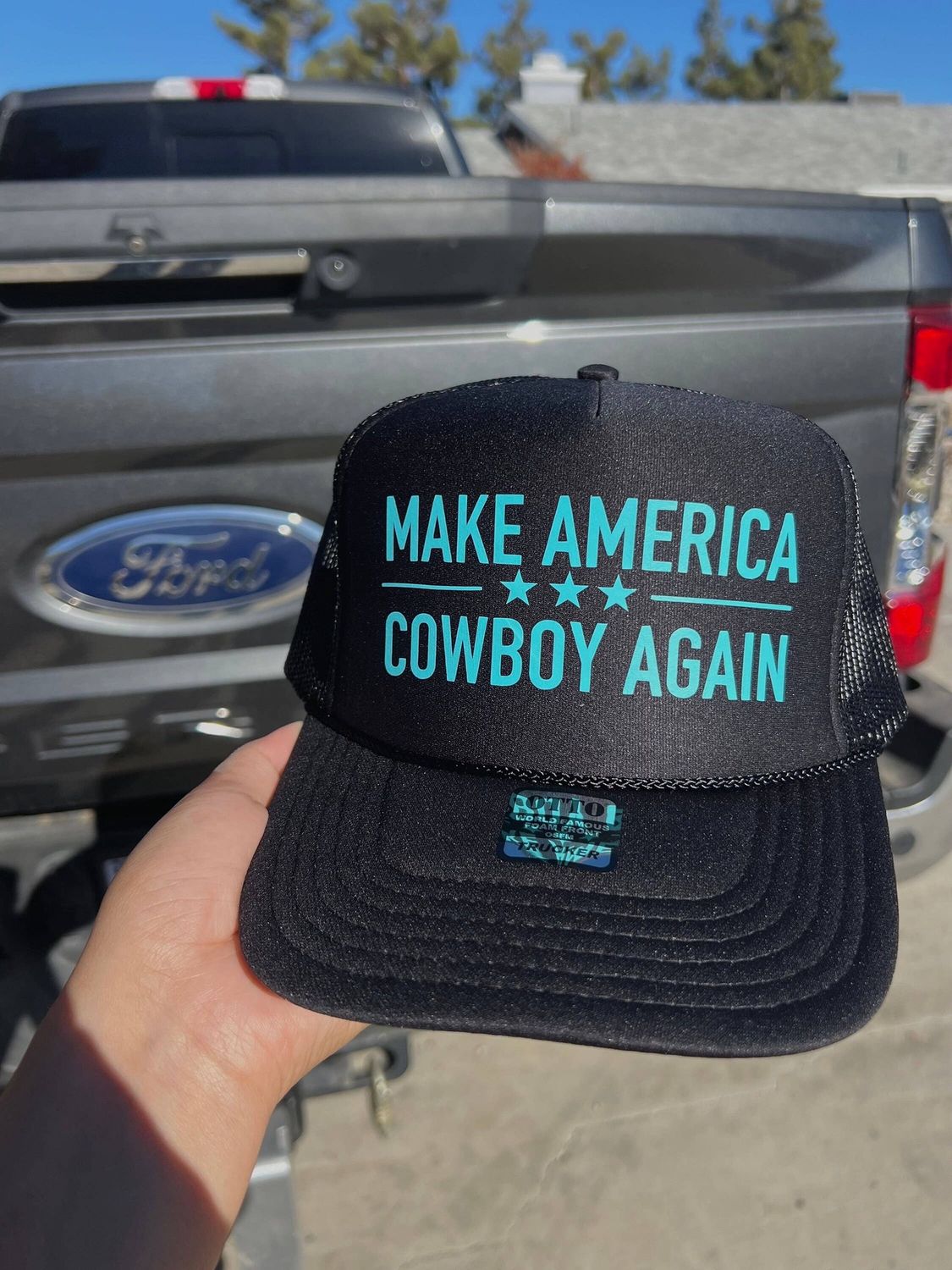 America Western Country Bachelorette Trucker Party Hats, Colour: Black/White