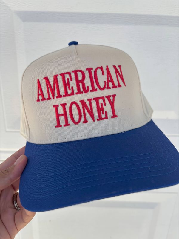 American Honey Embroidered Hat 4th of July
