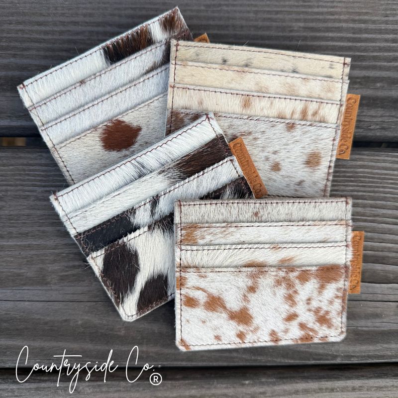 Cowhide Credit Card Holder, Slots front and back