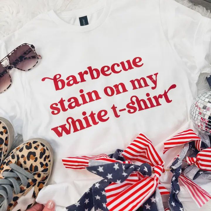 4th of July Tees / Barbecue Stain, Size: Small