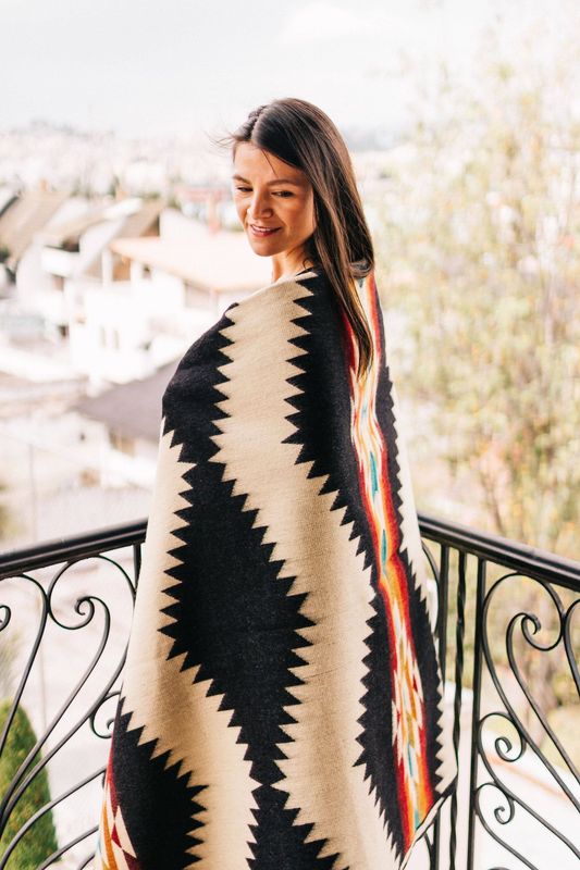 Tsachila Blanket - Colorful Black | home decor