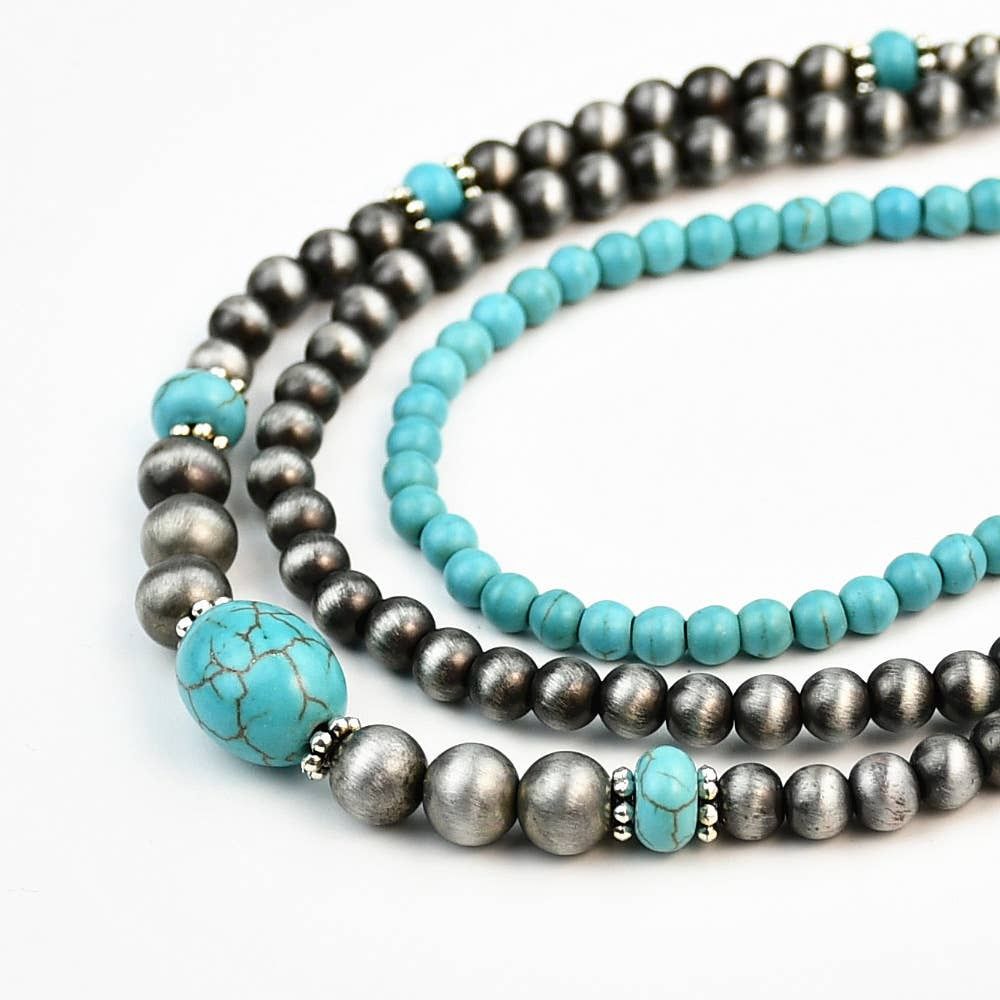 Three Layered Necklace: Blue