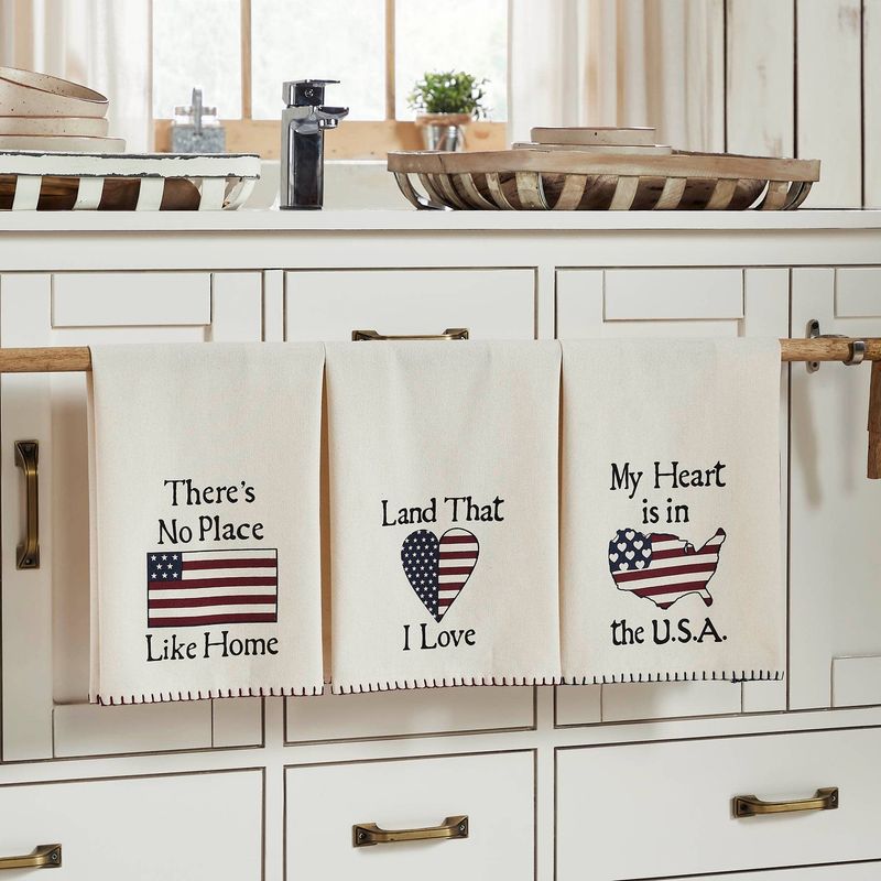 The Land That I Love Americana Tea Towel Set of 3 16x28
