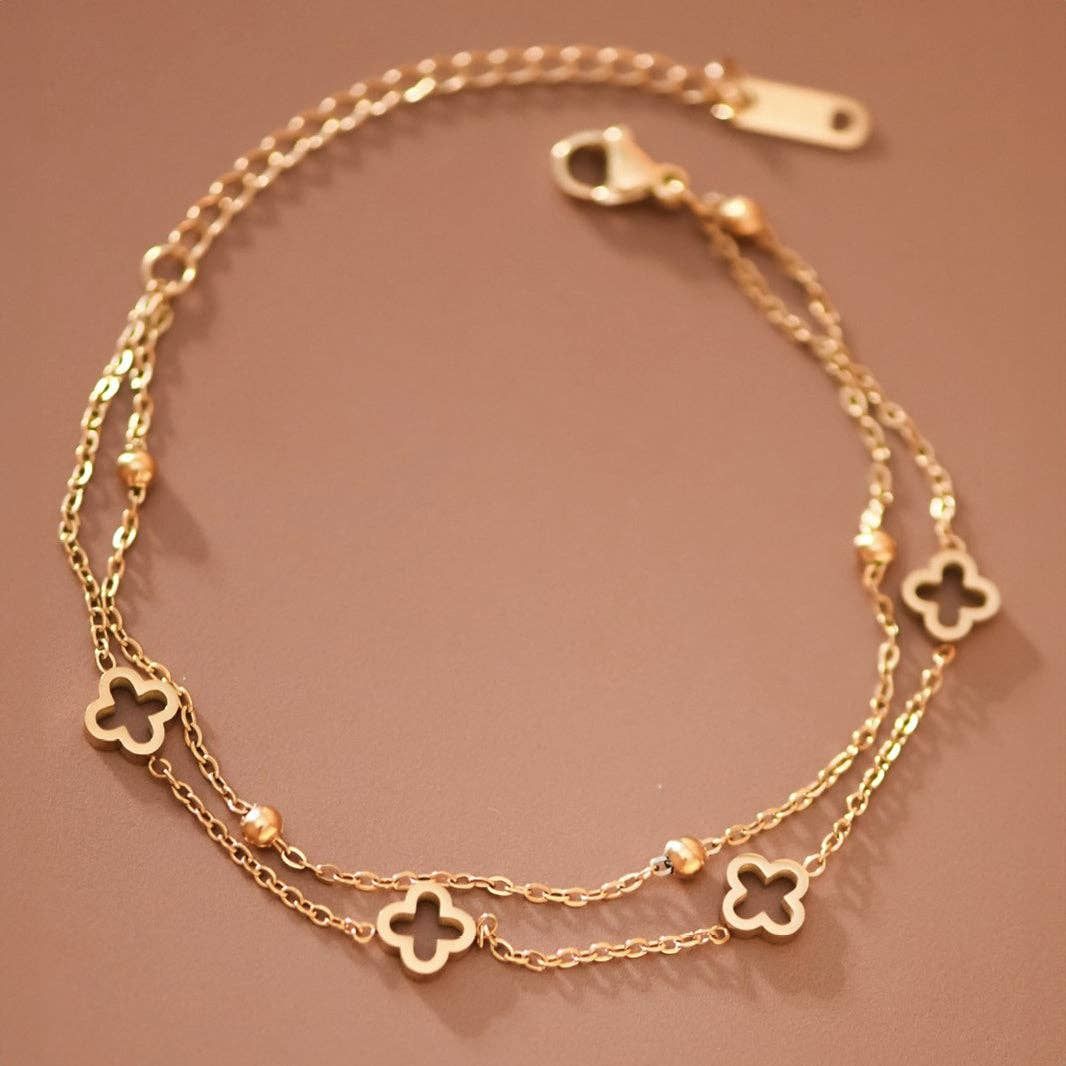 18K Gold PVD Plated Waterproof Stainless Steel Chain Bracelet - 7715: S0OX3T7715