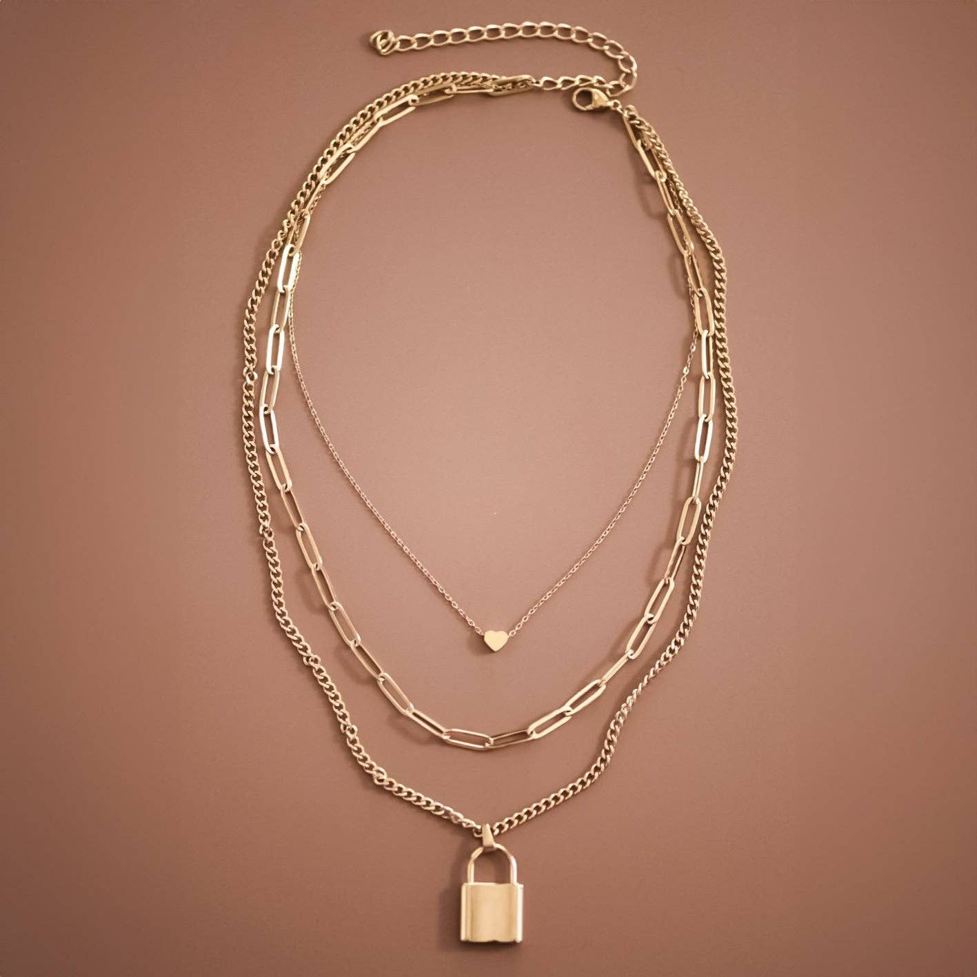 18K Gold Plated Waterproof Stainless Steel Chain Necklace - 7472: S0OX3T7472