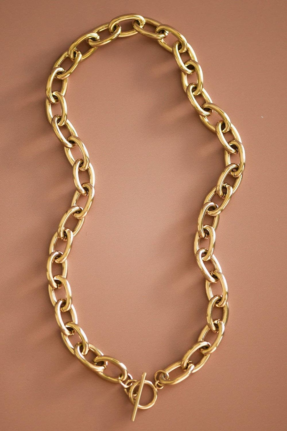 18K Gold Plated Waterproof Stainless Steel Chain Necklace - 7209: S0OX3T7209 Smooth Chain