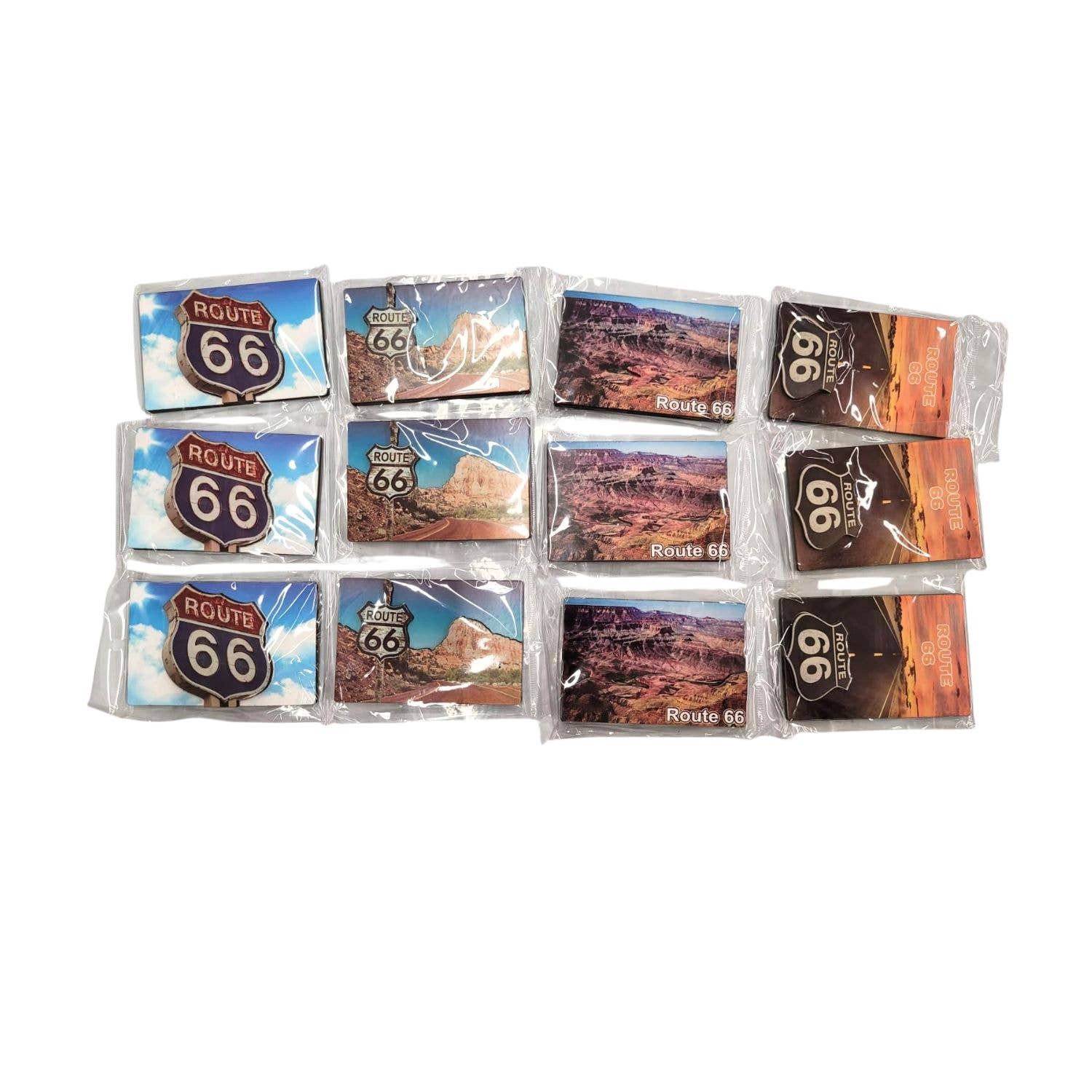 Route 66 Magnet, 3D Wood Magnet Shield Highway Sign Magnet
