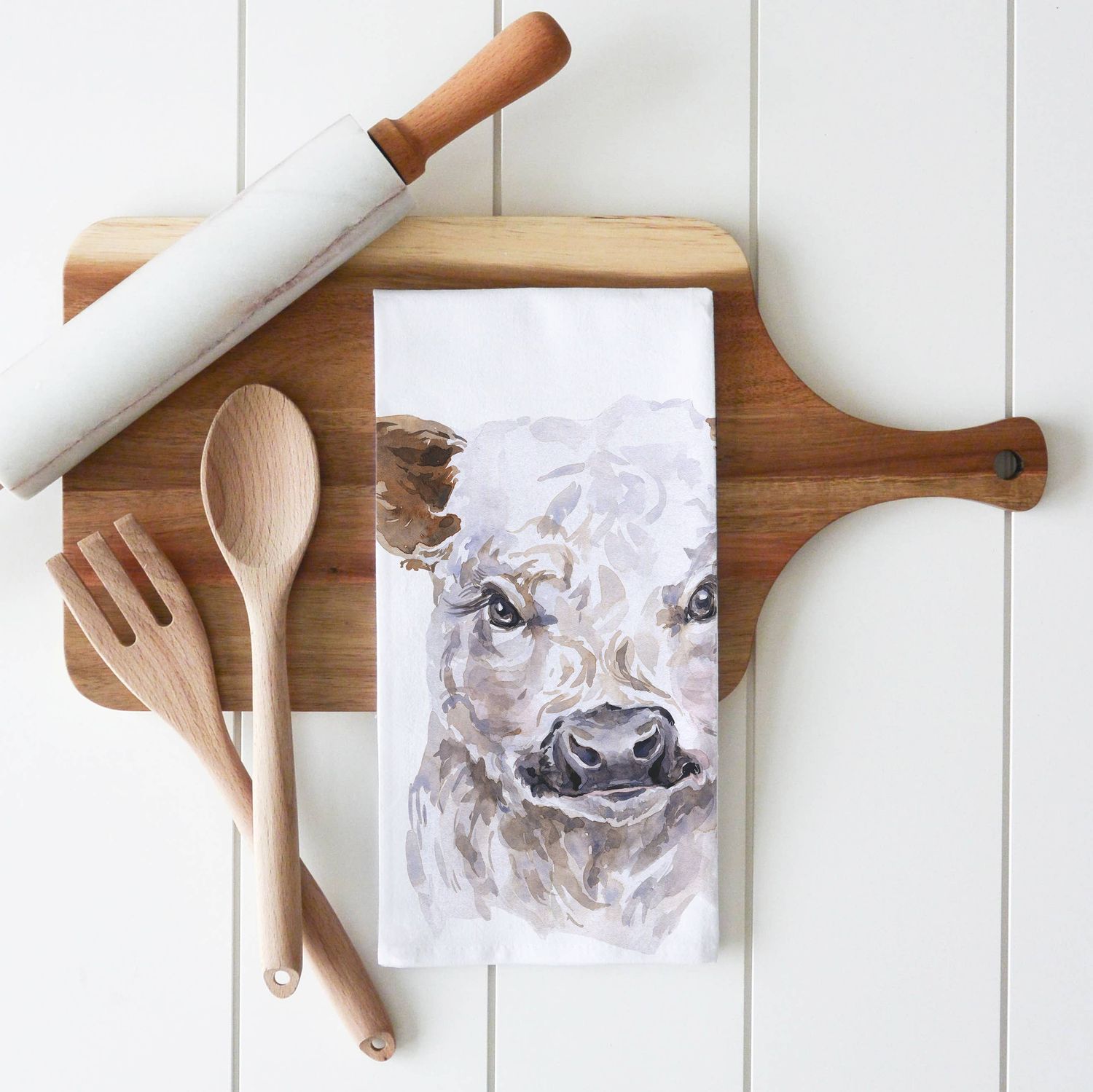 Calf Tea Towel: Natural