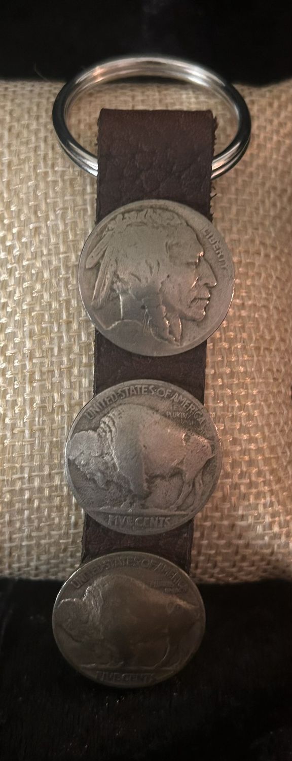3 Indian/Buffalo Coin key chain, 4” long. $95.00