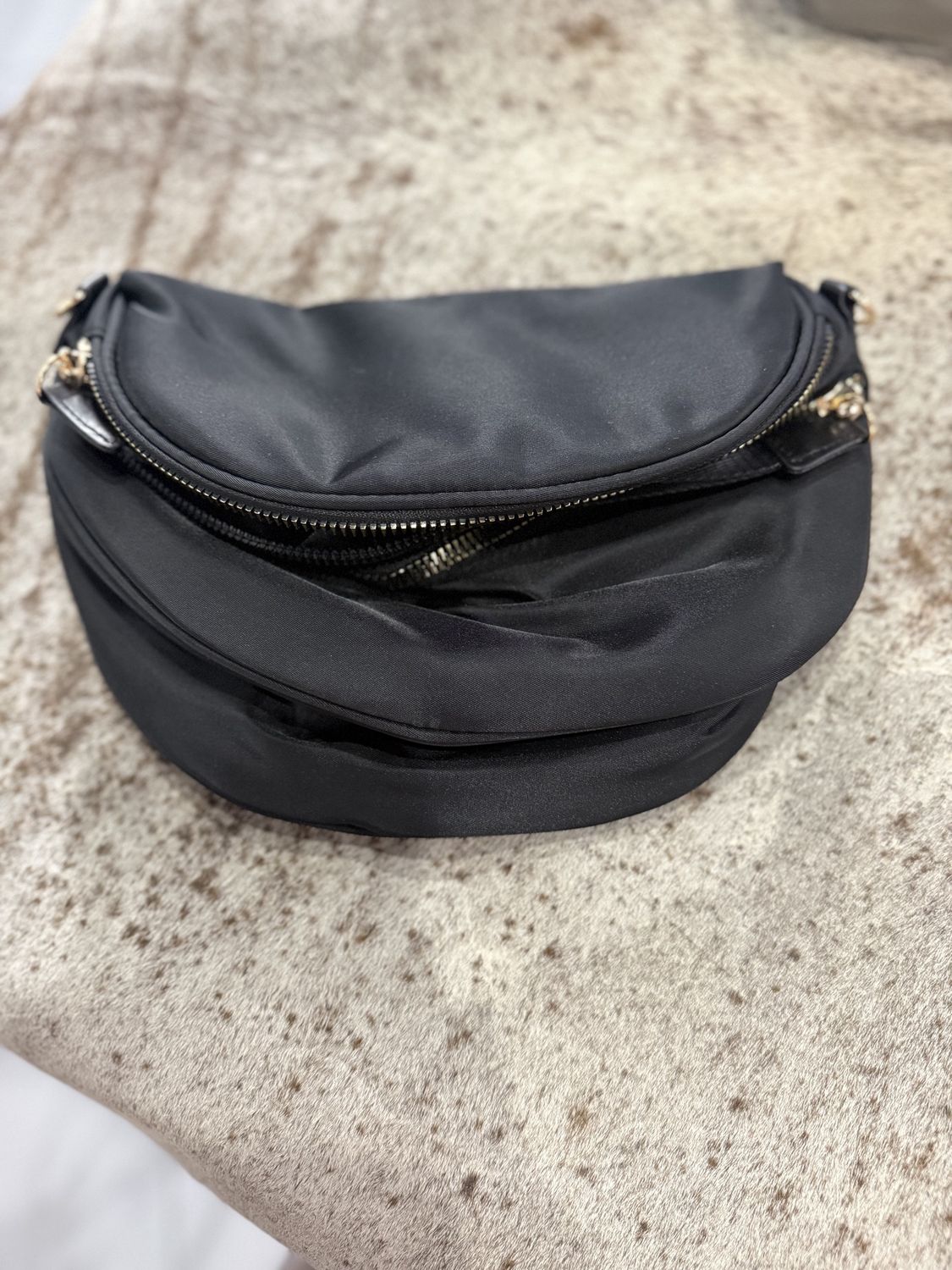 Black Crescent Crossbody Bum Bag