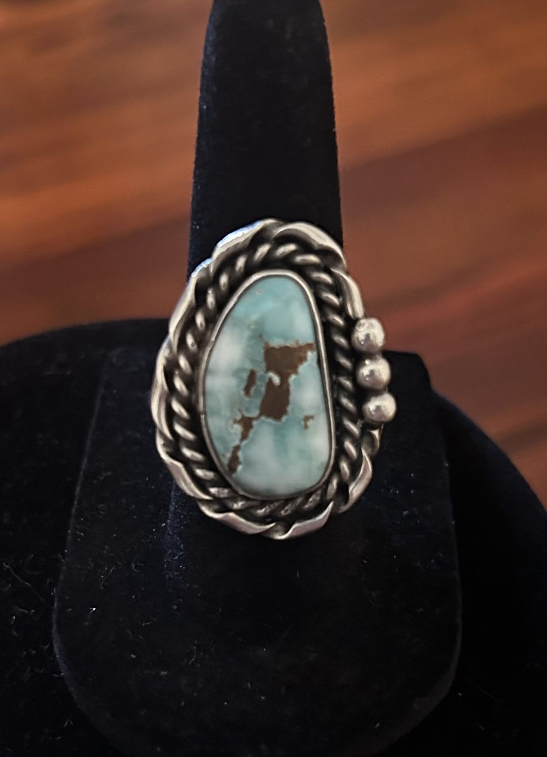 Native Golden Hills Turquoise and Sterling Ring