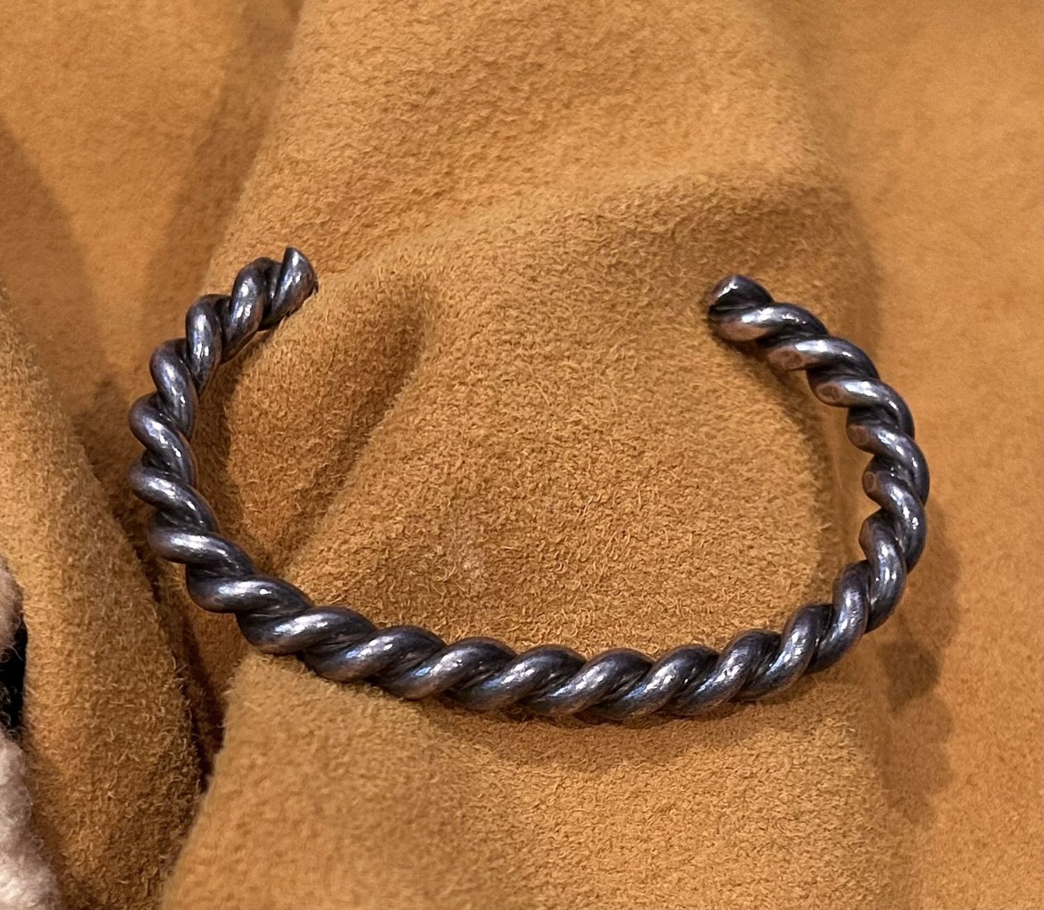 Sterling rope cuff, 6 1/2” with flex.