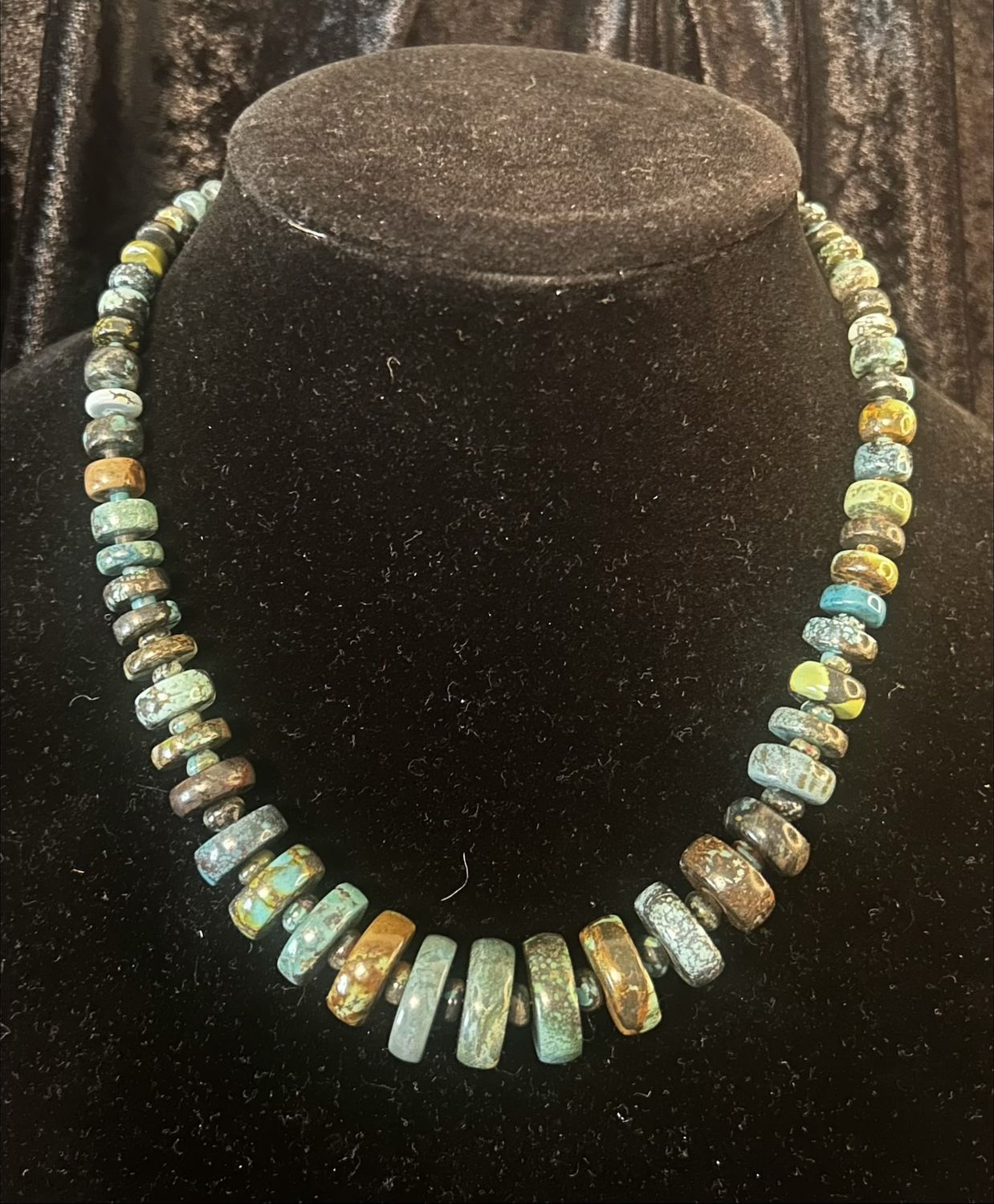 18”-20” Graduated Turquoise Rondell beads with spacers