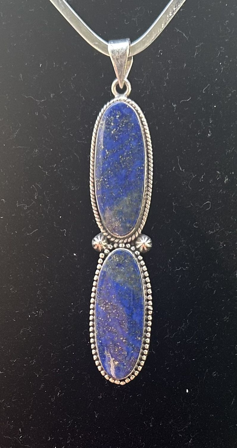 Lapis Lazuli with pyrite pendant,