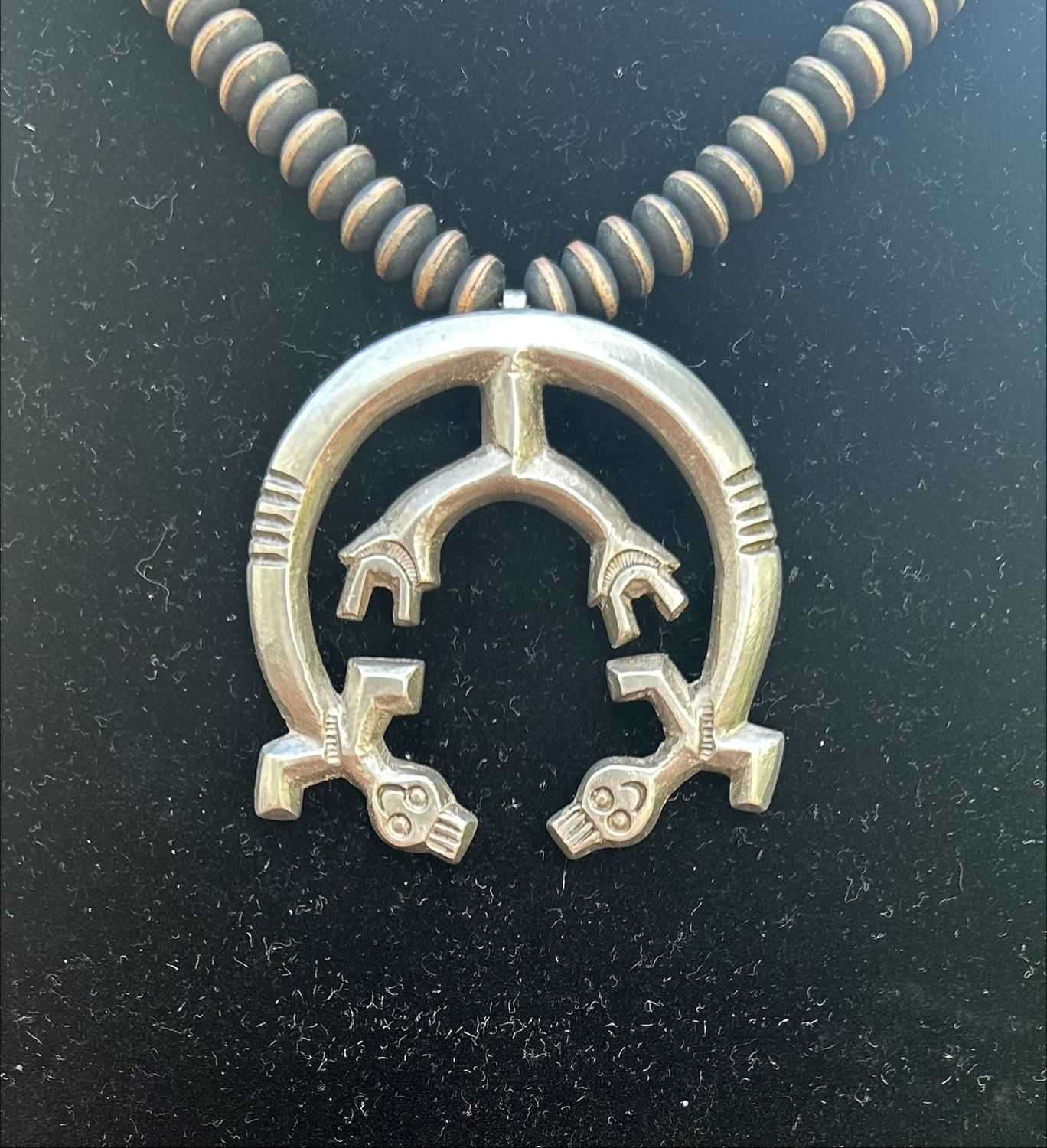 NA, Sterling Sand Cast, Double Rainbow Man Pendant.